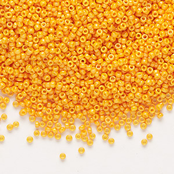 15-1478 - 15/0 - Miyuki - Opaque Outside Dyed Squash Yellow - 35gms - Glass Round Seed Beads