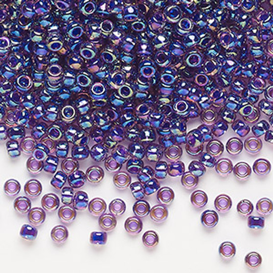 8-356 - 8/0 - Miyuki - Translucent Purple Lined Rainbow Amethyst - 50gms - Glass Round Seed Bead