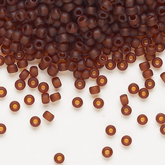 8-134F - 8/0 - Miyuki - Translucent Matte Dark Topaz - 50gms - Glass Round Seed Bead