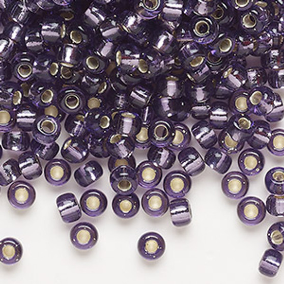 6-24 - 6/0 - Miyuki - Transparent Silver Lined Amethyst Purple - 25gms - Glass Round Seed Bead