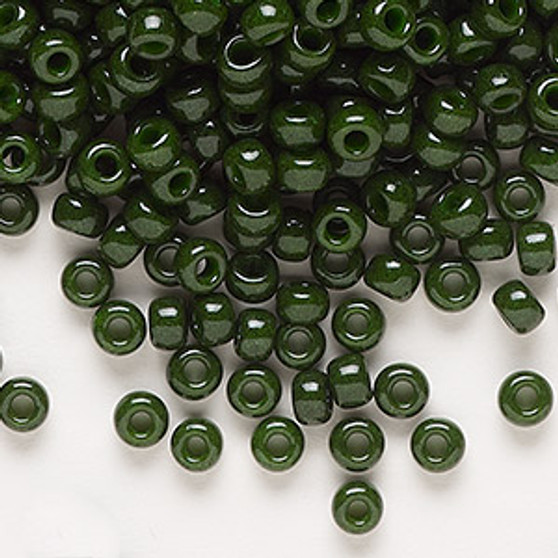 6-1488 - 6/0 - Miyuki - Opaque Outside Dyed Olive Green - 25gms - Glass Round Seed Bead