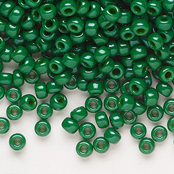 6-1481 - 6/0 - Miyuki - Opaque Outside Dyed Green - 25gms - Glass Round Seed Bead