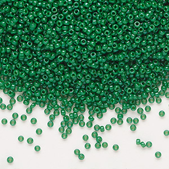 15-1481 - 15/0 - Miyuki - Opaque Outside Dyed Green - 35gms - Glass Round Seed Beads