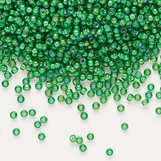 11-3763 - 11/0 - Miyuki - Translucent White Lined Luster Green - 25gms - Glass Round Seed Bead