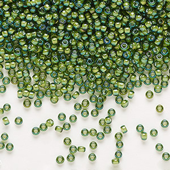 11-3764 - 11/0 - Miyuki - Translucent White Lined Luster Light Green - 25gms - Glass Round Seed Bead