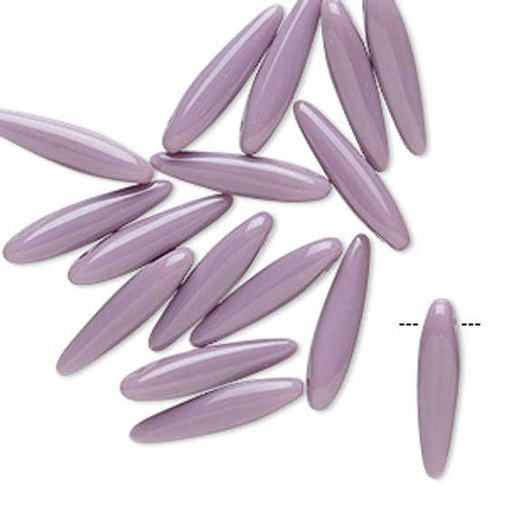 Bead, Preciosa Thorn™, Czech pressed glass, opaque purple, 16x4mm top-drilled thorn. Sold per pkg of 20.