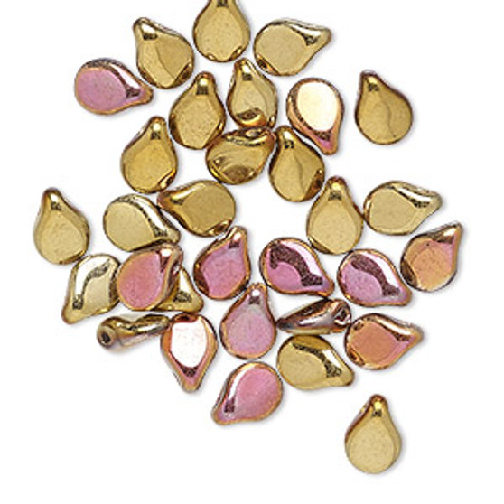 Bead, Preciosa Pip™, Czech pressed glass, opaque California pink, 7x5mm top-drilled pip. Sold per pkg of 30.