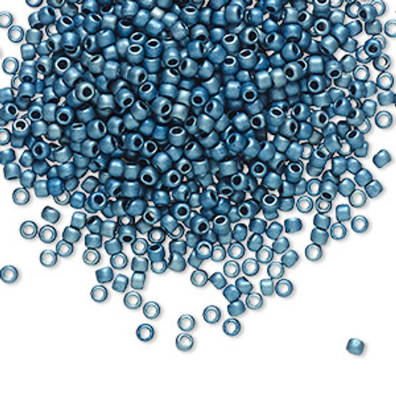 TR-11-511F - 11/0 - TOHO BEADS® - Opaque Higher Metallic Frosted Mediterranean Blue - 50gms - Glass Round Seed Beads