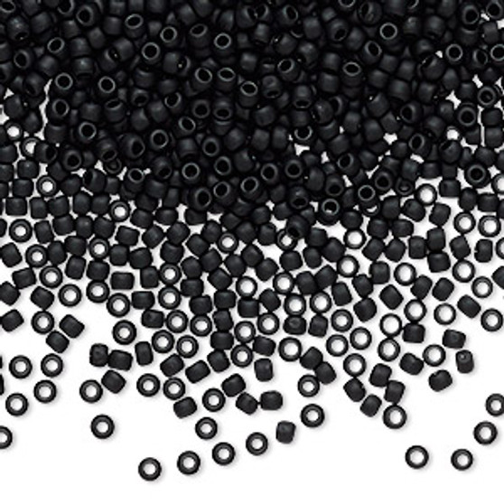 TR-11-49F - 11/0 - TOHO BEADS® - Opaque Frosted Jet - 250gms - Glass Round Seed Beads