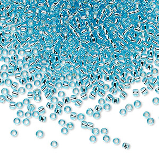 TR-11-23 - 11/0 - TOHO BEADS® - Transparent Silver Lined Aquamarine - 250gms - Glass Round Seed Beads