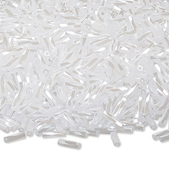 Miyuki Bugle Beads - 6mm x 2mm twisted glass - Opaque Luster White TW511 (50gms)