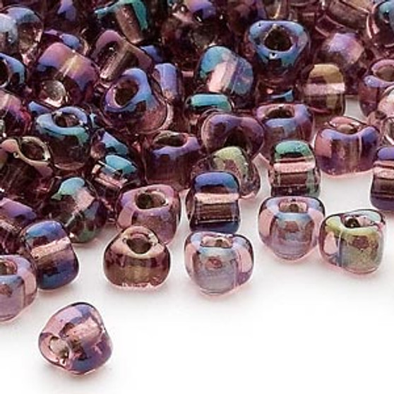 TR5-1836 - Miyuki - #5 - Transparent Lilac Colour Lined Grey - 250gms - Triangle Glass Bead