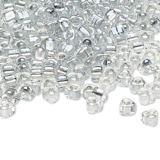 TR5-1105 - Miyuki - #5 - Transparent Clear Colour Lined Platinum - 250gms - Triangle Glass Bead