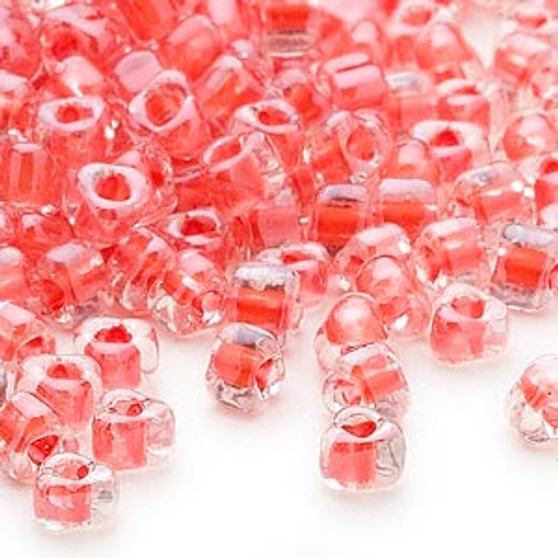 TR5-1111L - Miyuki - #5 - Transparent Clear Colour Lined Coral - 250gms - Triangle Glass Bead