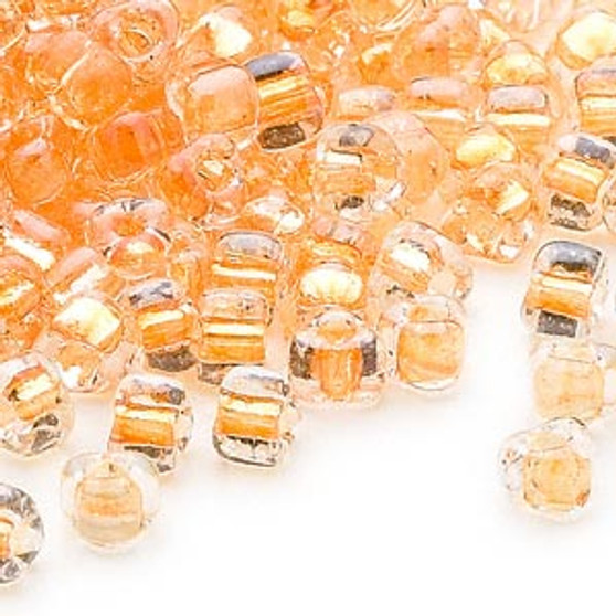 TR5-1107 - Miyuki - #5 - Transparent Clear Colour Lined Lt Gold - 250gms - Triangle Glass Bead