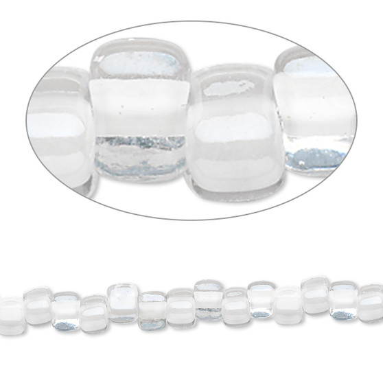 TR5-1104 - Miyuki - #5 - Transparent Clear Colour Lined White - 250gms - Triangle Glass Bead