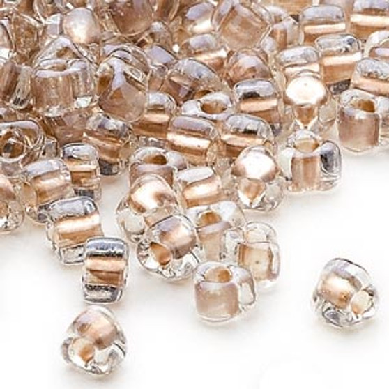 TR5-1124 - Miyuki - #5 - Transparent Clear Colour Lined Tan - 250gms - Triangle Glass Bead