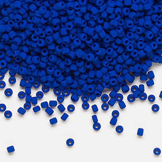 Seed bead, Dyna-Mites™, glass, opaque matte navy blue, #11 round. Sold per 40-gram pkg.