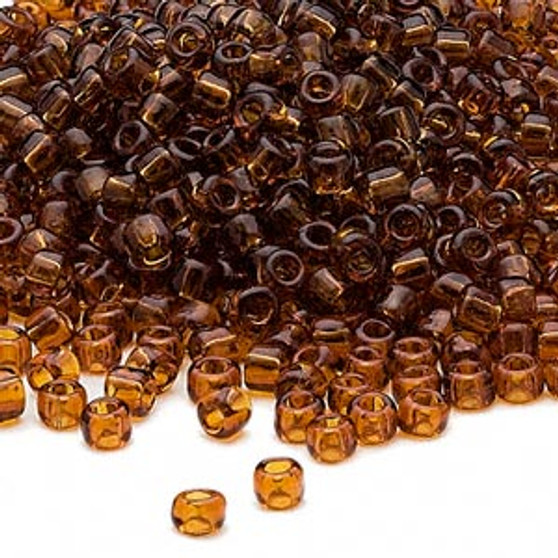 Seed bead, Dyna-Mites™, glass, transparent root beer, #6 round. Sold per 40-gram pkg.