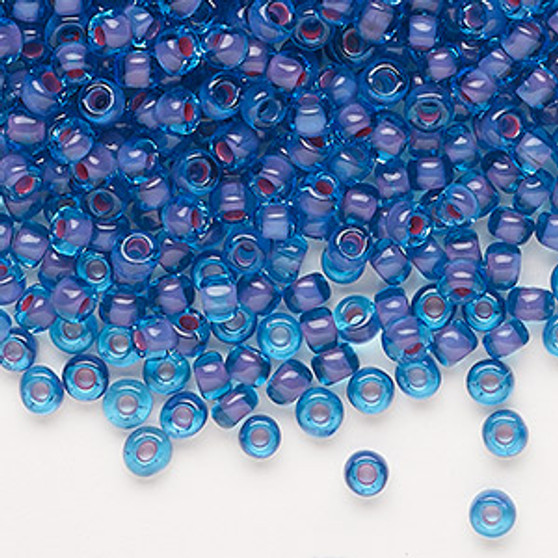 Seed bead, Dyna-Mites™, glass, translucent inside color blue lilac, #6 round. Sold per 40-gram pkg.