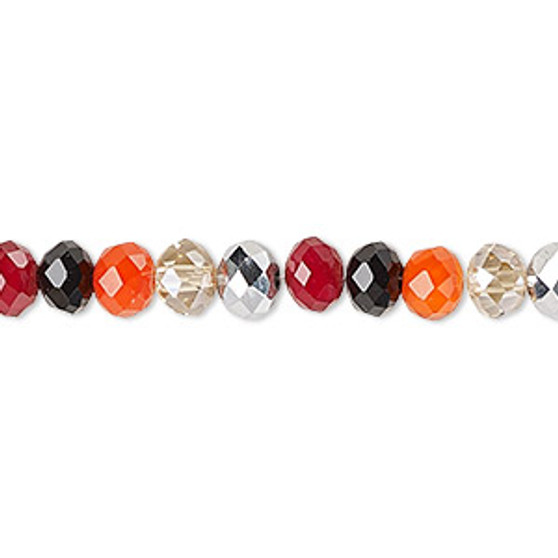 Bead, Celestial Crystal®, berries, 6x4mm faceted rondelle. Sold per 15-1/2" to 16" strand, approximately 100 beads.