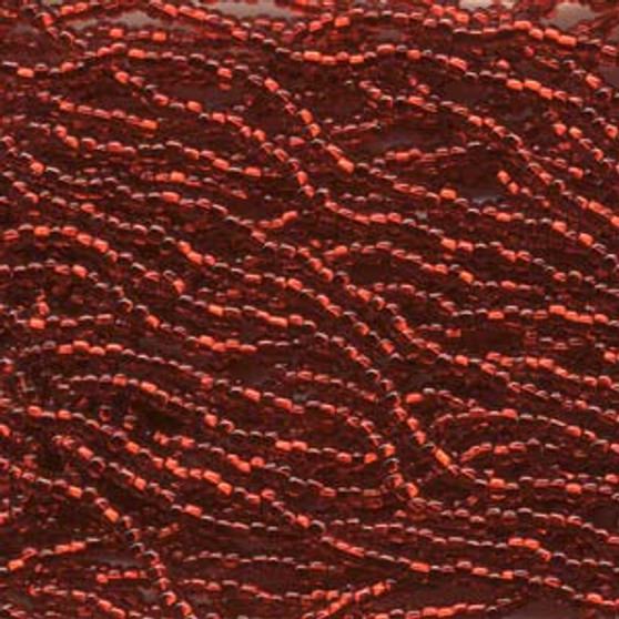 LAST STOCK: Seed bead, Preciosa Ornela, Czech glass, Silver Lined Lt Ruby (97070), #11 round. Sold per hank.