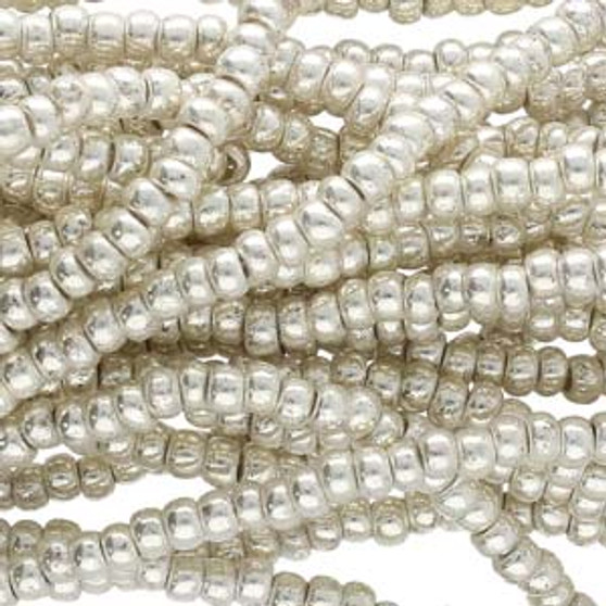 LAST STOCK: Seed bead, Preciosa Ornela, Czech glass, Terra Met Silver (18503), #11 round. Sold per hank.