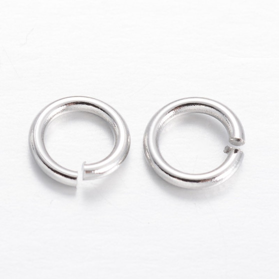 Brass Open Jump Rings, Silver, 4x0.8mm, 20 Gauge, Inner Diameter: 2.4mm (10gms - approx 240)