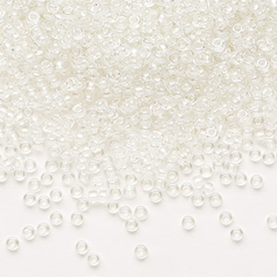 11-3801 - 11/0 - Miyuki - Translucent Rainbow White Pearl Lined Pale Beige - 25gms - Glass Round Seed Bead