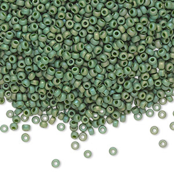 11-4700 - 11/0 - Miyuki - Opaque Matte Glazed Rainbow Basil Green - 25gms - Glass Round Seed Bead