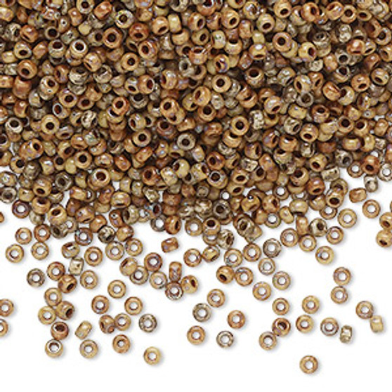 11-4517 - 11/0 - Miyuki - Opaque Picasso Brown - 25gms - Glass Round Seed Bead