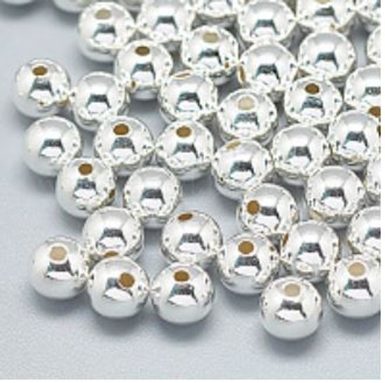 925 Sterling Silver beads - Round - 3x2.5mm Hole 1mm - 50 beads