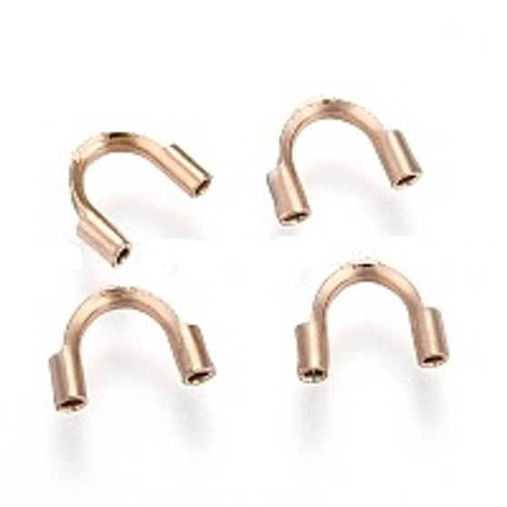 316 Stainless Steel Wire Guardians - Vacuum Plating - Rose Gold - 50 pcs