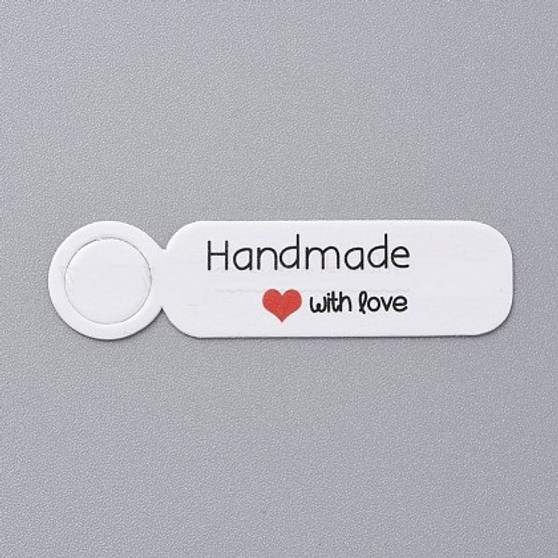 Paper tags - Handmade with love 13x59.5x0.5mm - Hole 9mm - 100pk