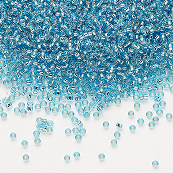 15-2429 - 15/0 - Miyuki - Transparent Silver Lined Ocean Blue - 35gms Vial Glass Round Seed Beads