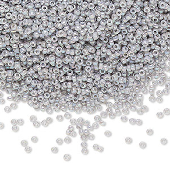 15-489 - 15/0 - Miyuki - Opaque Rainbow Ghost Grey - 35gms Vial Glass Round Seed Beads