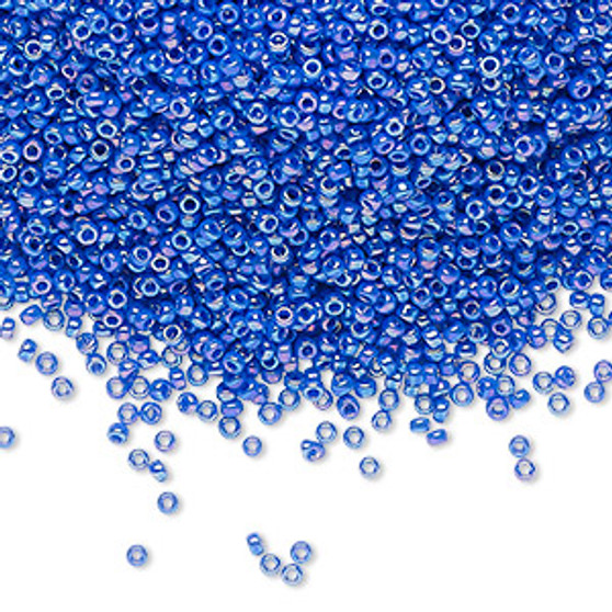 15-483D - 15/0 - Miyuki - Opaque Rainbow Cyan Blue - 8.2gms Vial Glass Round Seed Beads