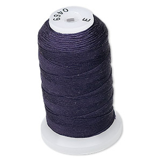 Thread, Purely Silk™, navy blue, size E. Sold per 200-yard spool.