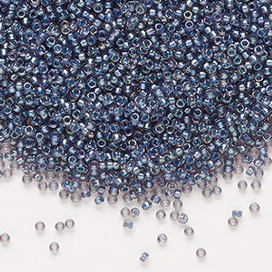 15-3747 - 15/0 - Miyuki - Translucent Tidal lined Luster Clear - 8.2gms Vial Glass Round Seed Beads