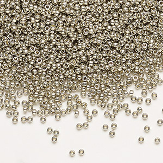 15-4221 - 15/0 - Miyuki - Duracoat® opaque galvanized pewter - 35gms Glass Round Seed Beads