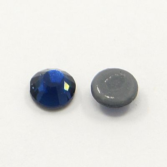 Glass Hotfix Rhinestone, Grade AA, Flat Back & Faceted, Half Round, Montana, SS10, 2.7~2.8mm, about 144pcs/bag