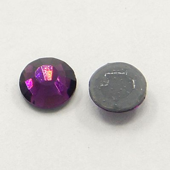 Glass Hotfix Rhinestone, Grade AA, Flat Back & Faceted, Half Round, Amethyst, 2.7~2.8mm; about 144pcs/bag