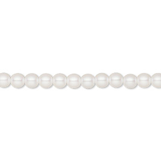 Pearl, Preciosa Czech crystal, pearlescent white, 4mm round. Sold per pkg of 50.