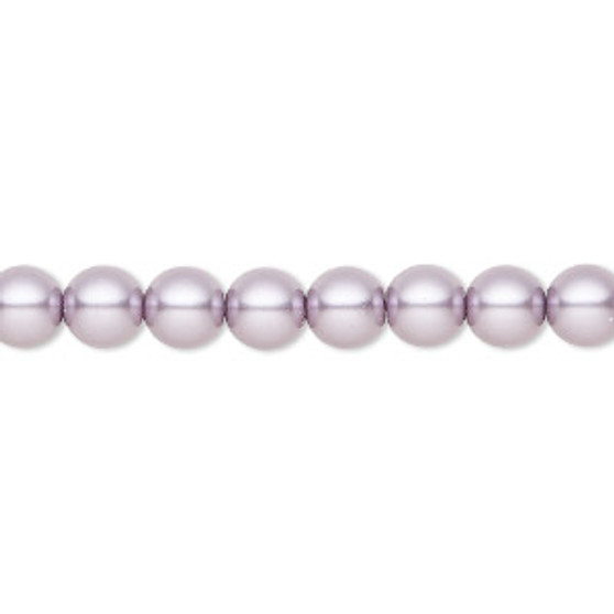 Pearl, Preciosa Czech crystal, lavender, 6mm round. Sold per pkg of 25.