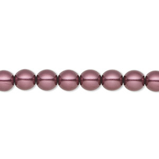 Pearl, Preciosa Czech crystal, light burgundy, 6mm round. Sold per pkg of 25.