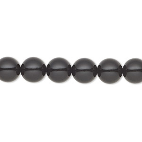 Pearl, Preciosa Czech crystal, magic black, 8mm round. Sold per pkg of 25.