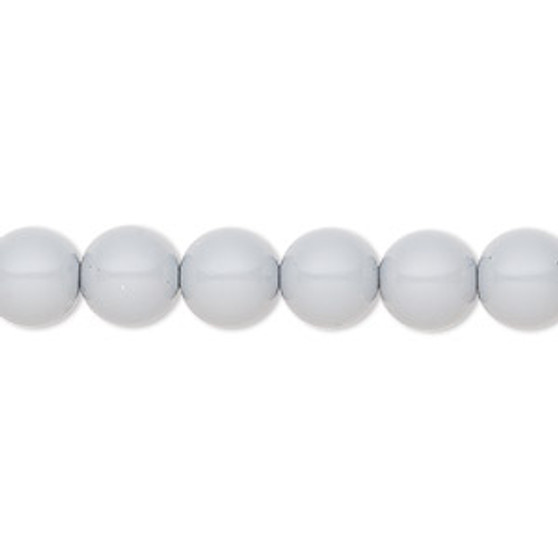 Pearl, Preciosa Czech crystal, ceramic grey, 8mm round. Sold per pkg of 25.