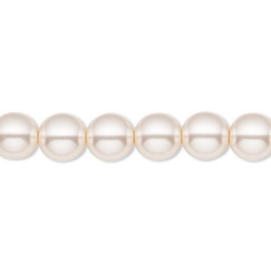 Bead, Czech pearl-coated glass druk, opaque pale pink, 8mm round. Sold per 15-1/2" to 16" strand.