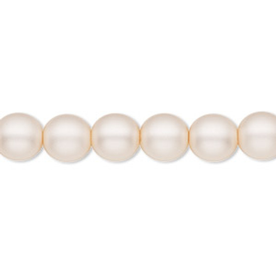 Bead, Czech pearl-coated glass druk, opaque matte pearl, 8mm round. Sold per 15-1/2" to 16" strand.