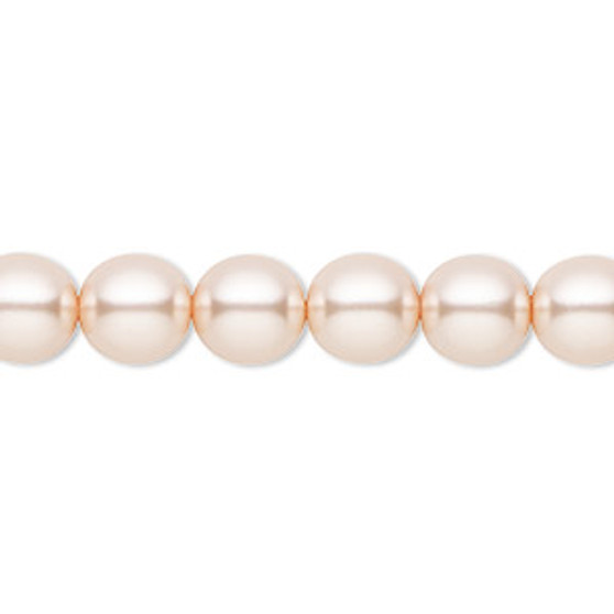 Bead, Czech pearl-coated glass druk, opaque pearl, 8mm round. Sold per 15-1/2" to 16" strand.